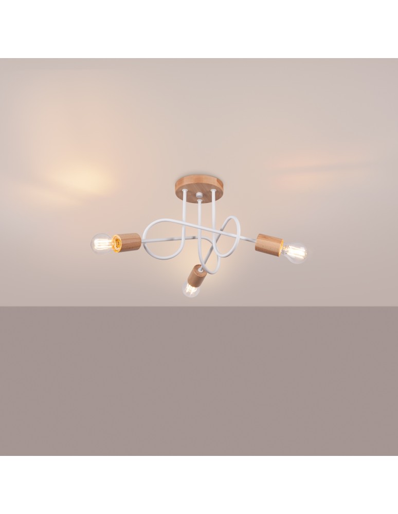 Loft ceiling lamps - industrial - Sollux Chandelier EMBER 3 white SL.1474 - product kolory-swiatla.pl 3