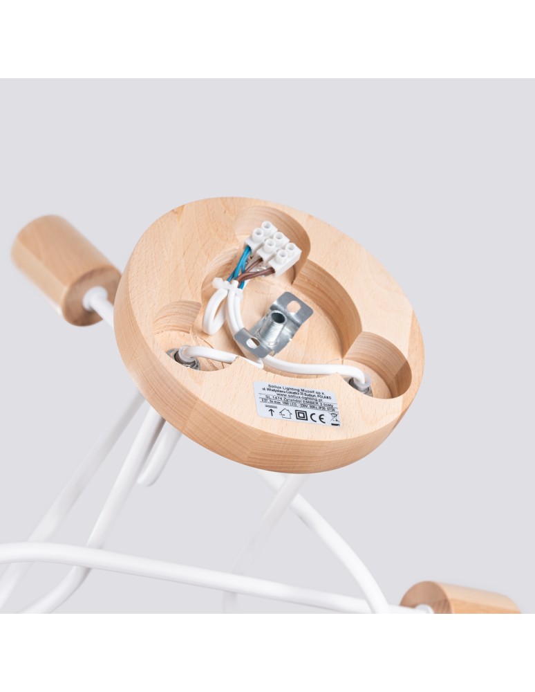 Loft ceiling lamps - industrial - Sollux Chandelier EMBER 3 white SL.1474 - product kolory-swiatla.pl 4