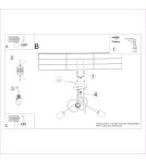 Loft ceiling lamps - industrial - Sollux Chandelier EMBER 3 white SL.1474 - product 11