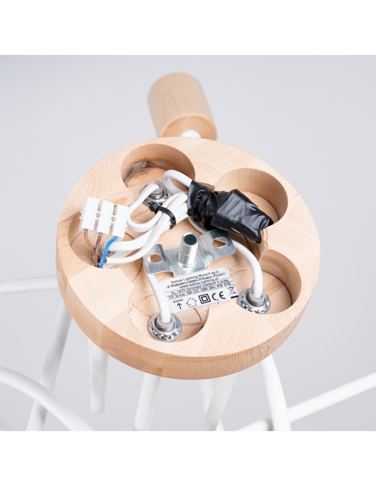 Loft ceiling lamps - industrial - Sollux Chandelier EMBER 5 white SL.1475 - product kolory-swiatla.pl 4