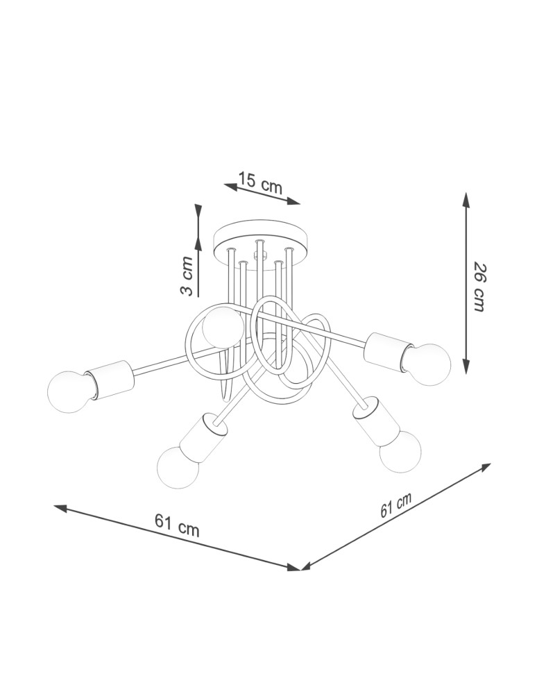 Loft ceiling lamps - industrial - Sollux Chandelier EMBER 5 white SL.1475 - product kolory-swiatla.pl 10