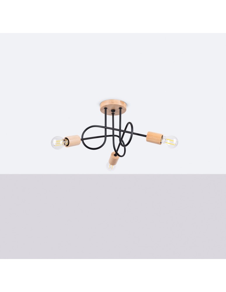 Loft ceiling lamps - industrial - Sollux Chandelier EMBER 3 black SL.1477 - product kolory-swiatla.pl 2