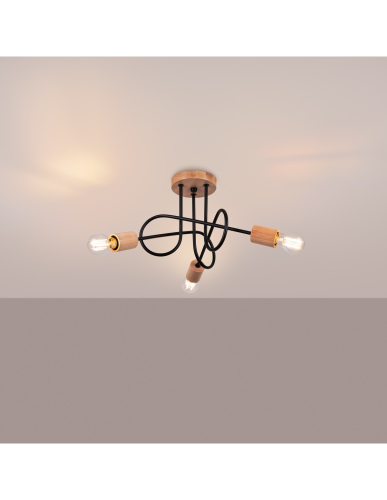 Loft ceiling lamps - industrial - Sollux Chandelier EMBER 3 black SL.1477 - product kolory-swiatla.pl 3