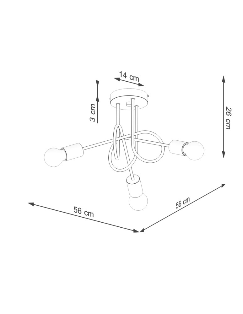 Loft ceiling lamps - industrial - Sollux Chandelier EMBER 3 black SL.1477 - product kolory-swiatla.pl 10