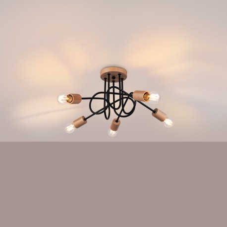 Sollux Żyrandol EMBER 5 czarny SL.1478