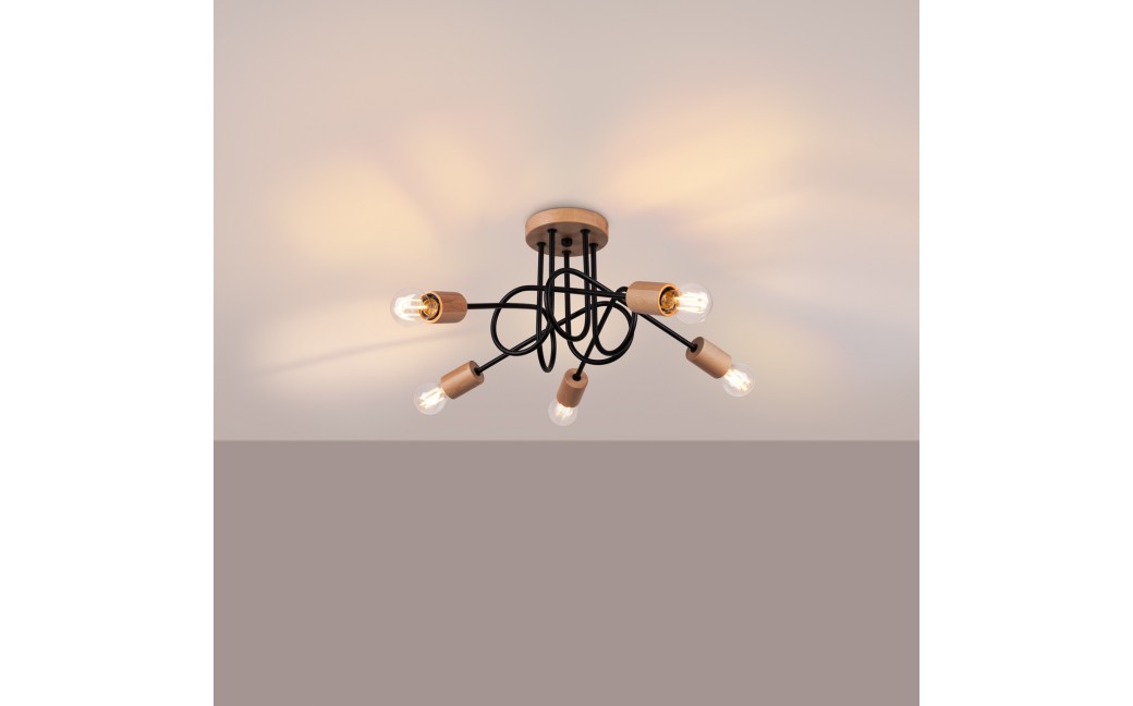 Sollux Żyrandol EMBER 5 czarny SL.1478