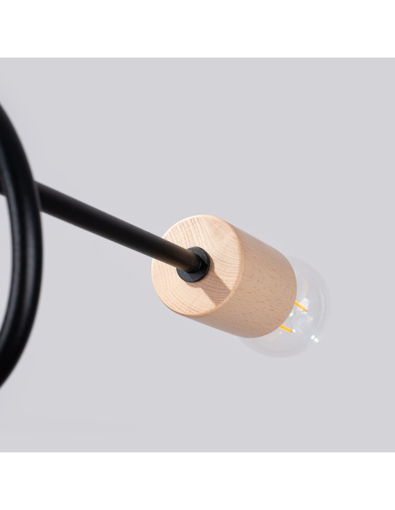 Loft ceiling lamps - industrial - Sollux Chandelier EMBER 5 black SL.1478 - product kolory-swiatla.pl 6