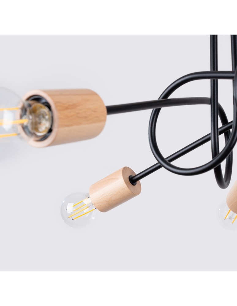 Loft ceiling lamps - industrial - Sollux Chandelier EMBER 5 black SL.1478 - product kolory-swiatla.pl 7