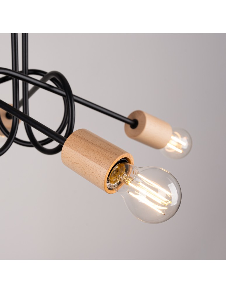 Loft ceiling lamps - industrial - Sollux Chandelier EMBER 5 black SL.1478 - product kolory-swiatla.pl 8