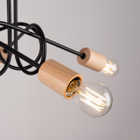Sollux Żyrandol EMBER 5 czarny SL.1478