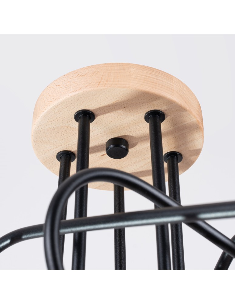 Loft ceiling lamps - industrial - Sollux Chandelier EMBER 5 black SL.1478 - product kolory-swiatla.pl 9