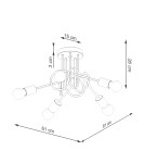 Loft ceiling lamps - industrial - Sollux Chandelier EMBER 5 black SL.1478 - product 10