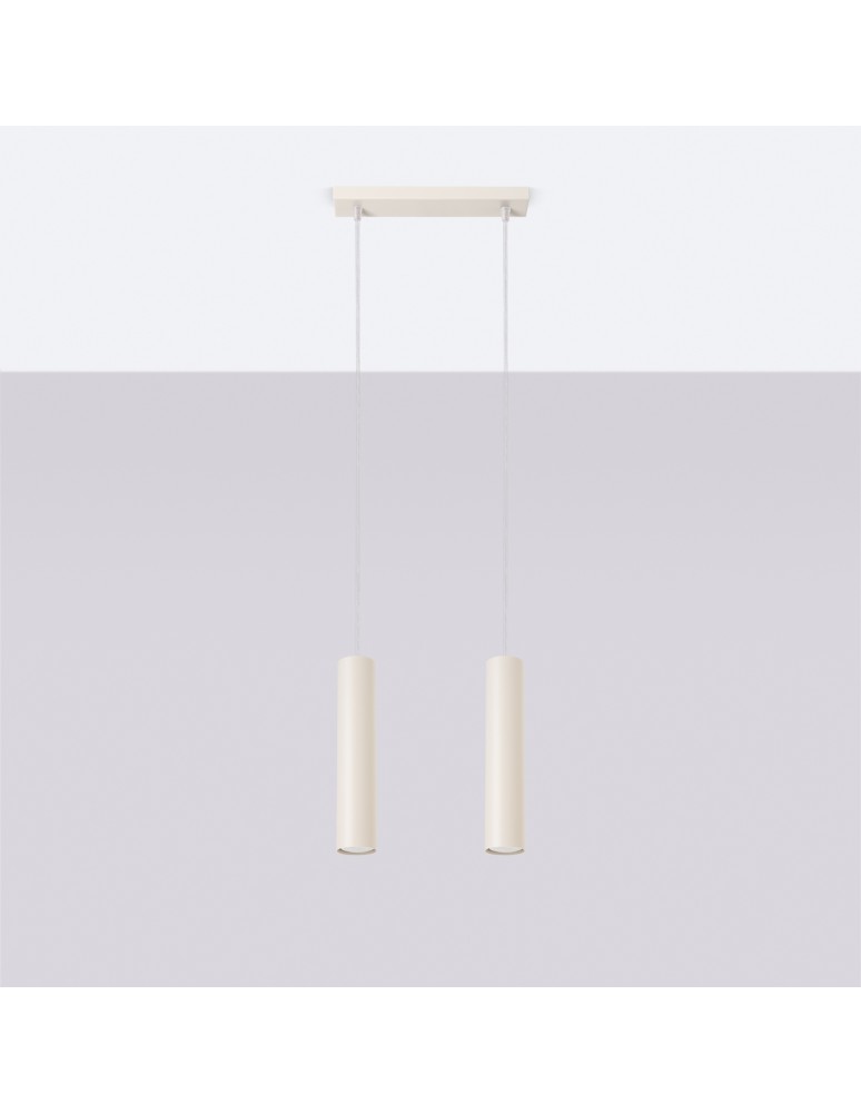 Pendant tube lamps - Sollux LAGOS 2 beige pendant lamp SL.1480 - product kolory-swiatla.pl 2