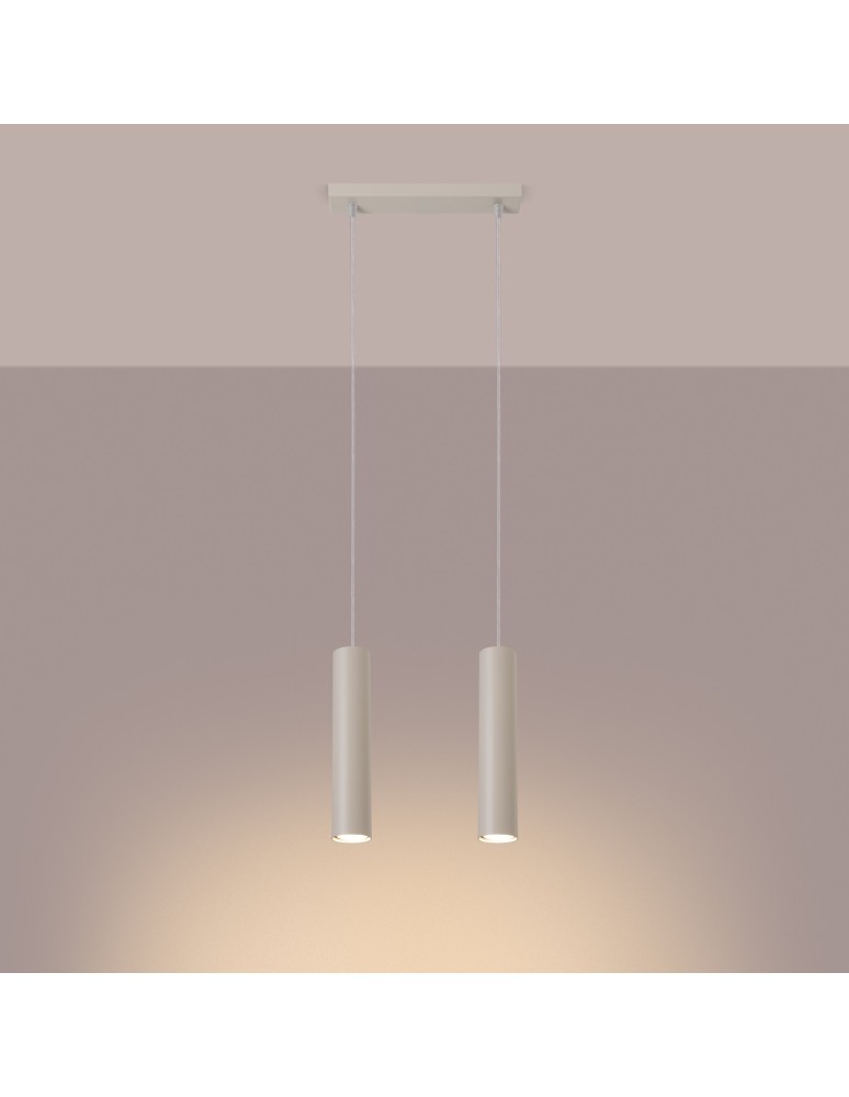 Pendant tube lamps - Sollux LAGOS 2 beige pendant lamp SL.1480 - product kolory-swiatla.pl 3