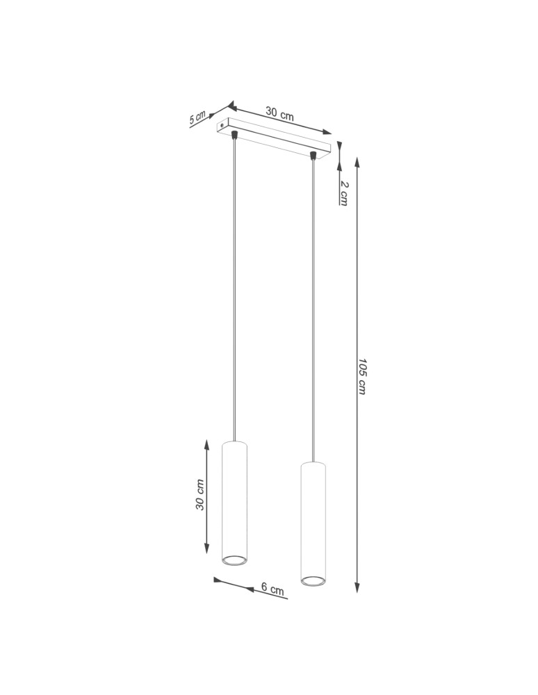 Pendant tube lamps - Sollux LAGOS 2 beige pendant lamp SL.1480 - product kolory-swiatla.pl 7
