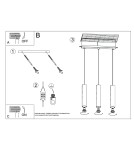 Pendant tube lamps - Sollux LAGOS 3L beige pendant lamp SL.1481 - product 8