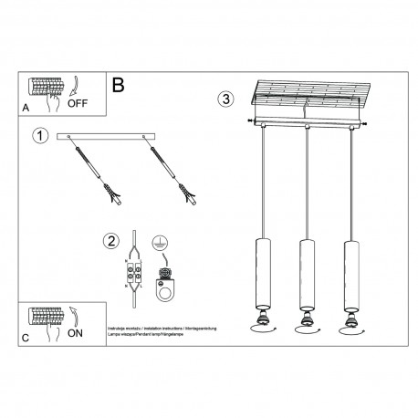 Sollux Lampa wisząca LAGOS 3L beżowa SL.1481