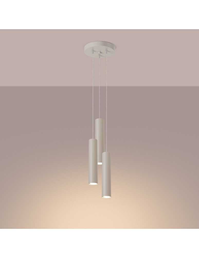 Pendant tube lamps - Sollux LAGOS 3P beige pendant lamp SL.1482 - product kolory-swiatla.pl 3
