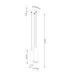 Pendant tube lamps - Sollux LAGOS 3P beige pendant lamp SL.1482 - product 7