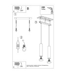 Pendant tube lamps - Sollux LAGOS 2 hanging lamp green olive SL.1485 - product 8