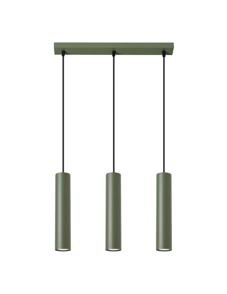 Pendant tube lamps - Sollux LAGOS 3L hanging lamp green olive SL.1486 - product kolory-swiatla.pl 1