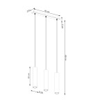 Pendant tube lamps - Sollux LAGOS 3L hanging lamp green olive SL.1486 - product 7