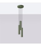 Pendant tube lamps - Sollux LAGOS 3P pendant lamp green olive SL.1487 - product 2