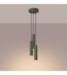 Pendant tube lamps - Sollux LAGOS 3P pendant lamp green olive SL.1487 - product 3