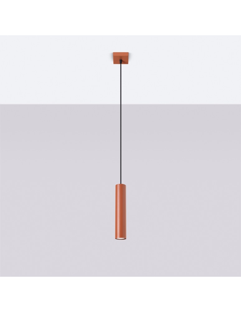 Pendant tube lamps - Sollux LAGOS 1 ochre red pendant lamp SL.1489 - product kolory-swiatla.pl 2