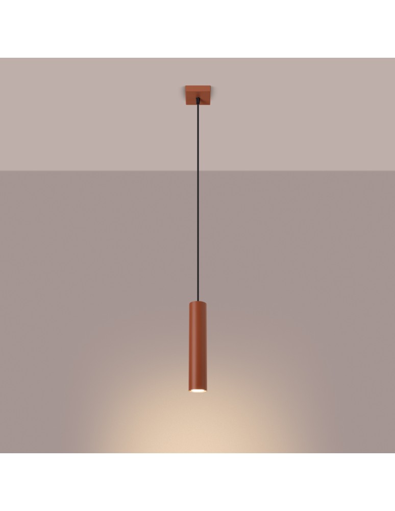 Pendant tube lamps - Sollux LAGOS 1 ochre red pendant lamp SL.1489 - product kolory-swiatla.pl 3