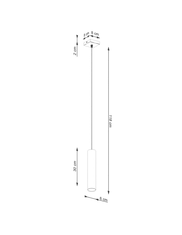 Pendant tube lamps - Sollux LAGOS 1 ochre red pendant lamp SL.1489 - product kolory-swiatla.pl 8