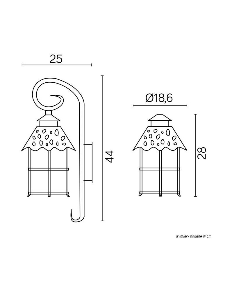 Outdoor wall lamps - SU-MA Toledo K 3012/1/R Wall lamp. - product kolory-swiatla.pl 3