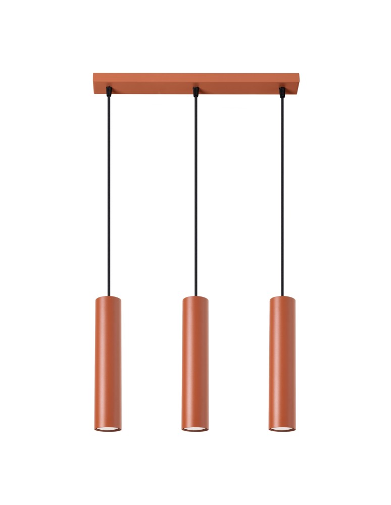 Pendant tube lamps - Sollux LAGOS 3L ochre red pendant lamp SL.1491 - product kolory-swiatla.pl 1