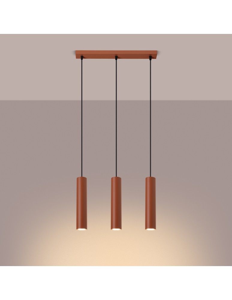 Pendant tube lamps - Sollux LAGOS 3L ochre red pendant lamp SL.1491 - product kolory-swiatla.pl 3