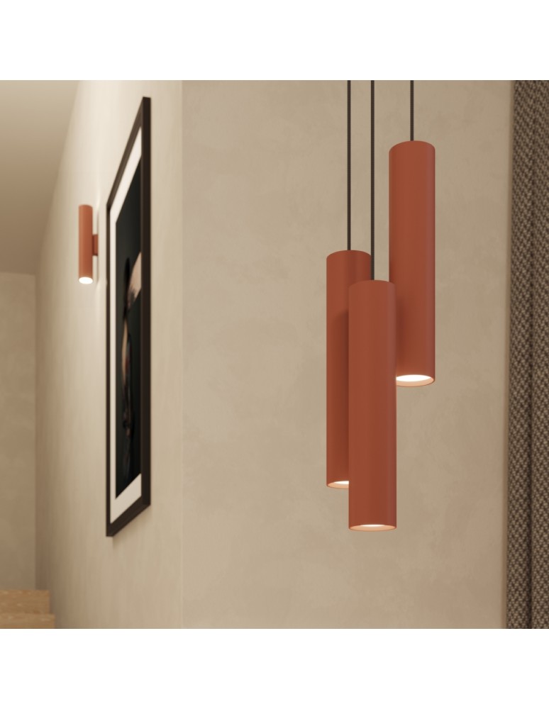 Pendant tube lamps - Sollux LAGOS 3L ochre red pendant lamp SL.1491 - product kolory-swiatla.pl 11