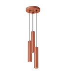 Pendant tube lamps - Sollux LAGOS 3P ochre red pendant lamp SL.1492 - product 1