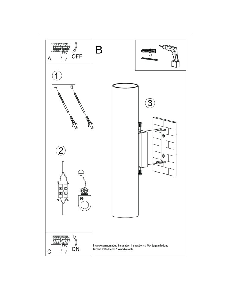 Tube wall lamps - Sollux Wall lamp LAGOS 2 ochre red SL.1493 - product kolory-swiatla.pl 8