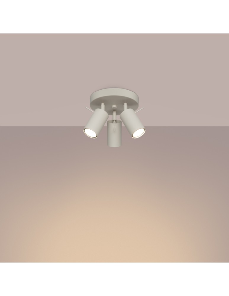 Adjustable ceiling lamps - spots - Sollux Plafond RING 3P beige SL.1497 - product kolory-swiatla.pl 3