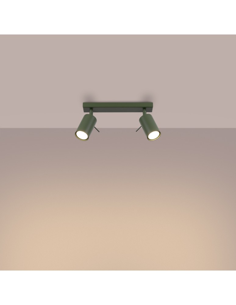 Adjustable ceiling lamps - spots - Sollux Plafond RING 2 olive green SL.1501 - product kolory-swiatla.pl 3