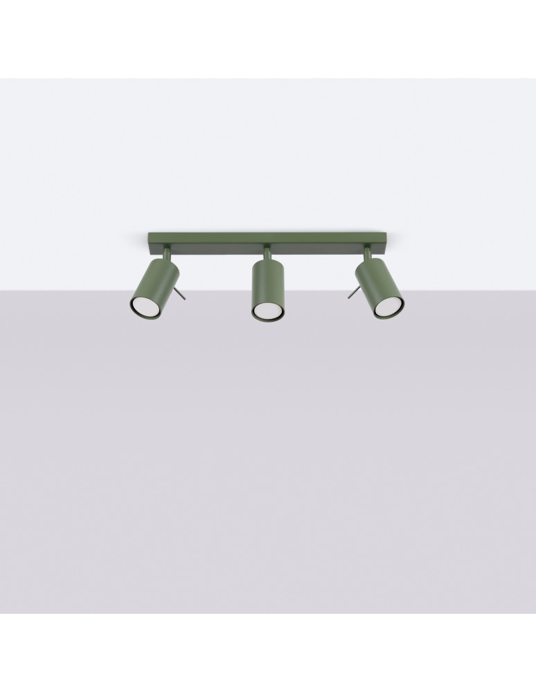 Adjustable ceiling lamps - spots - Sollux Plafond RING 3L olive green SL.1502 - product kolory-swiatla.pl 2