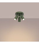 Adjustable ceiling lamps - spots - Sollux Plafond RING 3P olive green SL.1503 - product 3