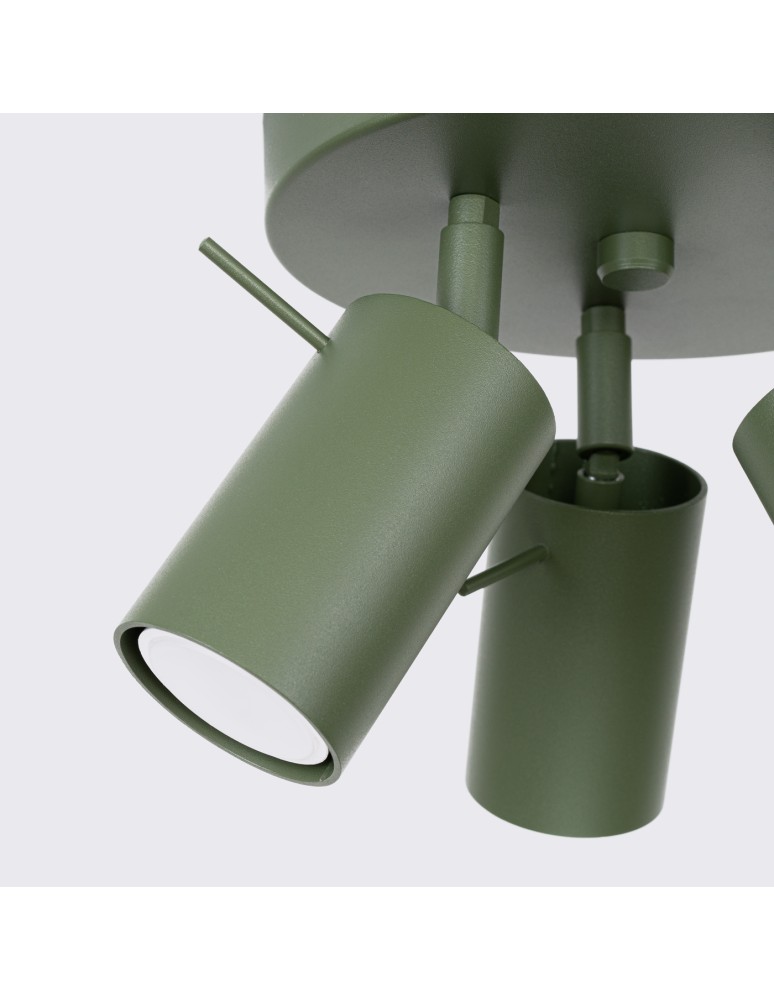 Adjustable ceiling lamps - spots - Sollux Plafond RING 3P olive green SL.1503 - product kolory-swiatla.pl 7