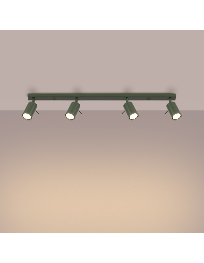 Adjustable ceiling lamps - spots - Sollux Plafond RING 4L olive green SL.1504 - product kolory-swiatla.pl 3