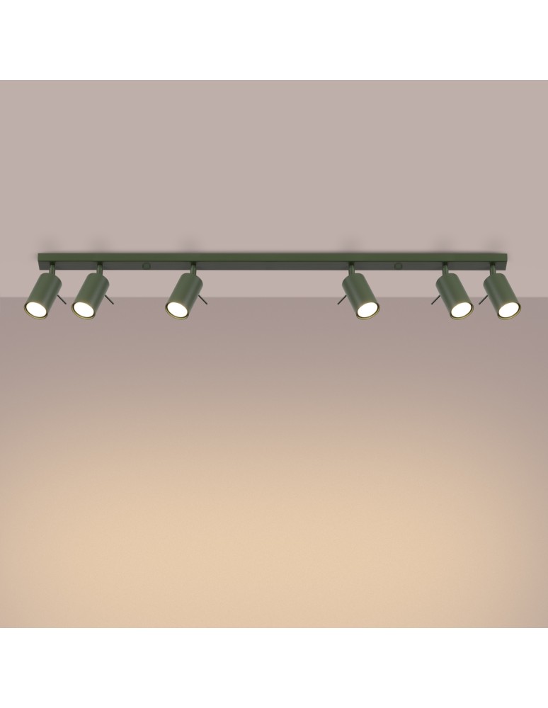 Adjustable ceiling lamps - spots - Sollux Plafond RING 6L olive green SL.1505 - product kolory-swiatla.pl 3