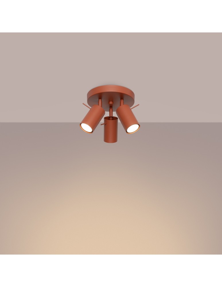 Adjustable ceiling lamps - spots - Sollux Plafond RING 3P ochre red SL.1509 - product kolory-swiatla.pl 3