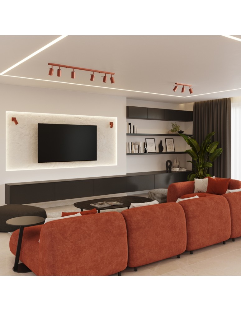 Adjustable ceiling lamps - spots - Sollux Plafond RING 3P ochre red SL.1509 - product kolory-swiatla.pl 11