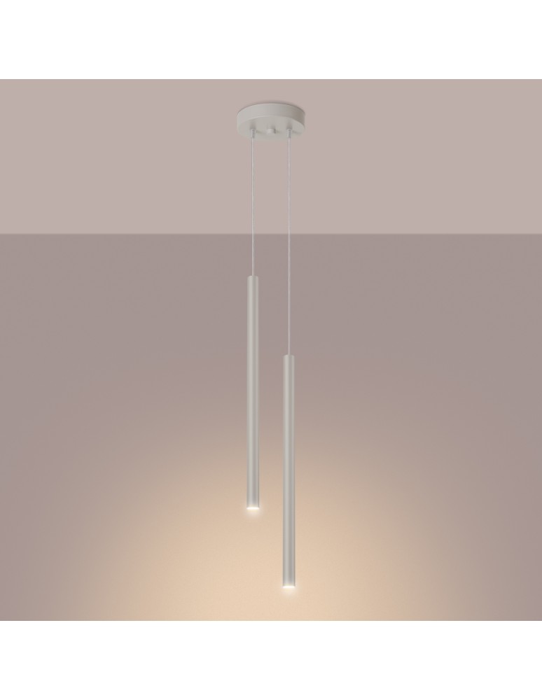 Pendant tube lamps - Sollux PASTELO 2 pendant lamp beige SL.1513 - product kolory-swiatla.pl 3