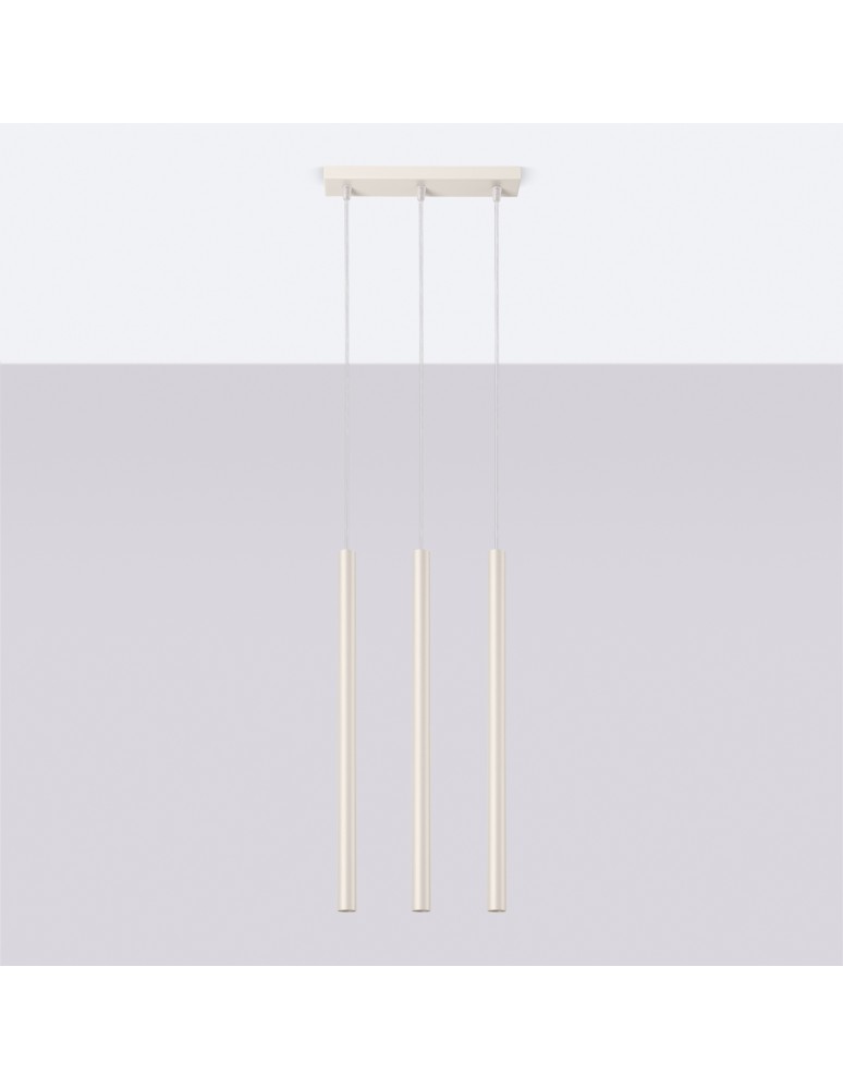 Pendant tube lamps - Sollux PASTELO 3 beige pendant lamp SL.1514 - product kolory-swiatla.pl 2