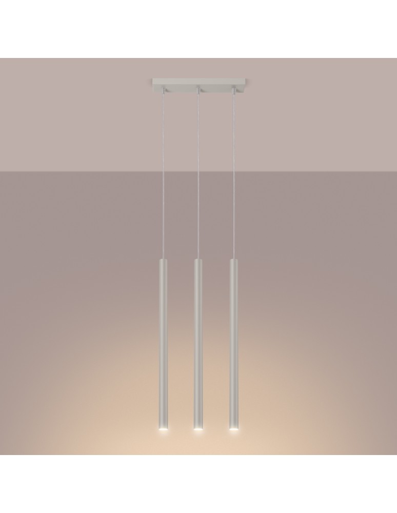 Pendant tube lamps - Sollux PASTELO 3 beige pendant lamp SL.1514 - product kolory-swiatla.pl 3