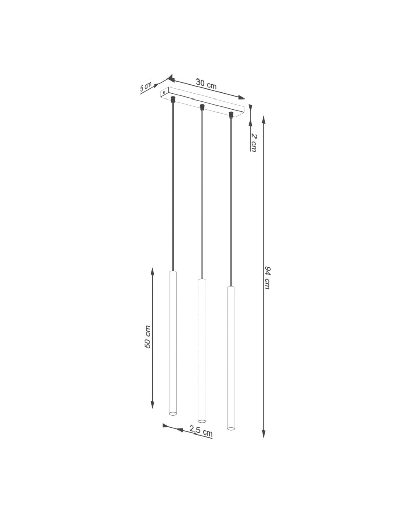 Pendant tube lamps - Sollux PASTELO 3 beige pendant lamp SL.1514 - product kolory-swiatla.pl 5